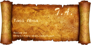 Tasi Absa névjegykártya